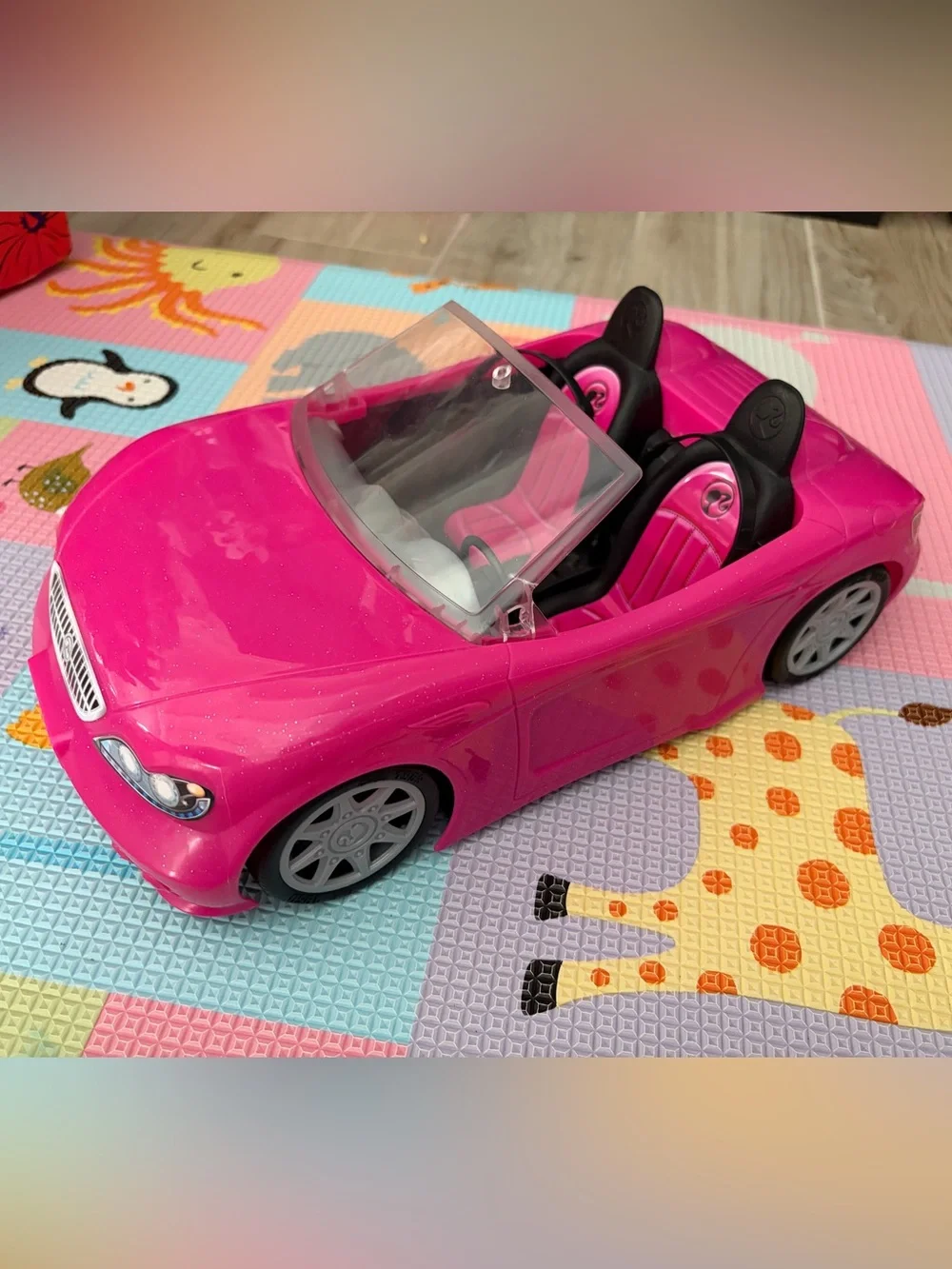 Pink Convertible Toy Car for Kids - Sparkle Finish